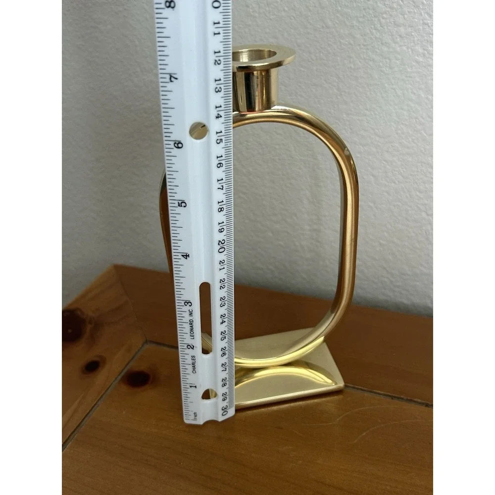 Bungalow DK Candle Holder MetroStanding Ellipse‎ Gold Brass Modern Contemporary